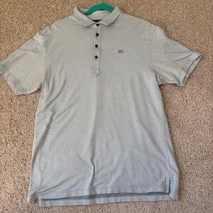 Travis Mathew Golf Polo Shirt Gray Performance 4 button Size L